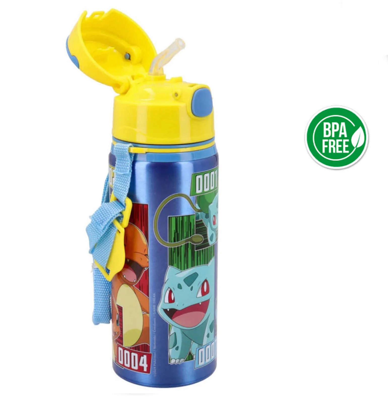 Borraccia in alluminio con cannuccia Pokemon 600 ml
