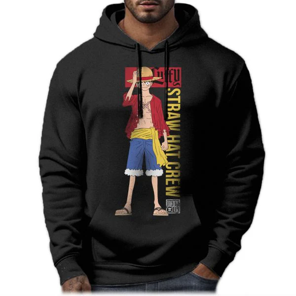 Felpa One Piece Luffy Straw Hat Crew con Cappuccio e tasche - Image 4