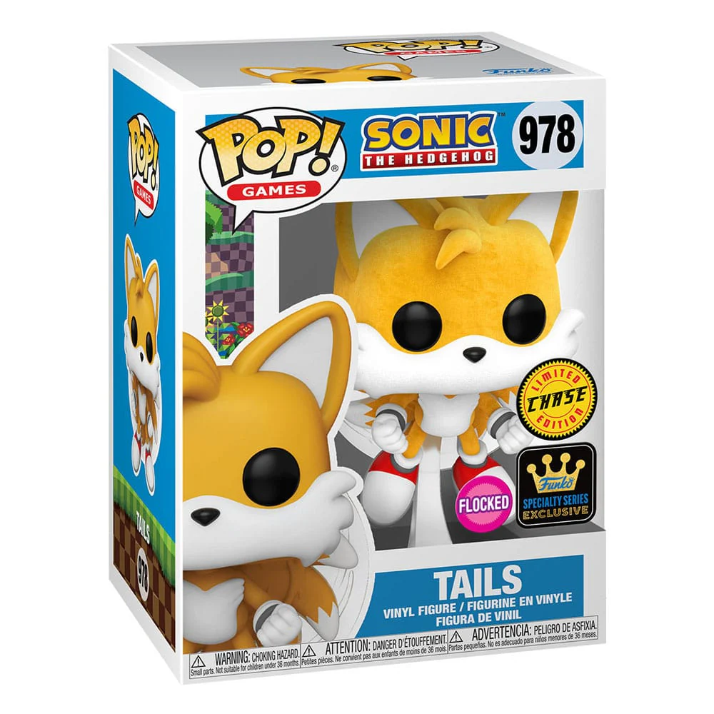 Funko Pop Tails 978 Sonic The Hedgehog CHASE Flocked - Image 3