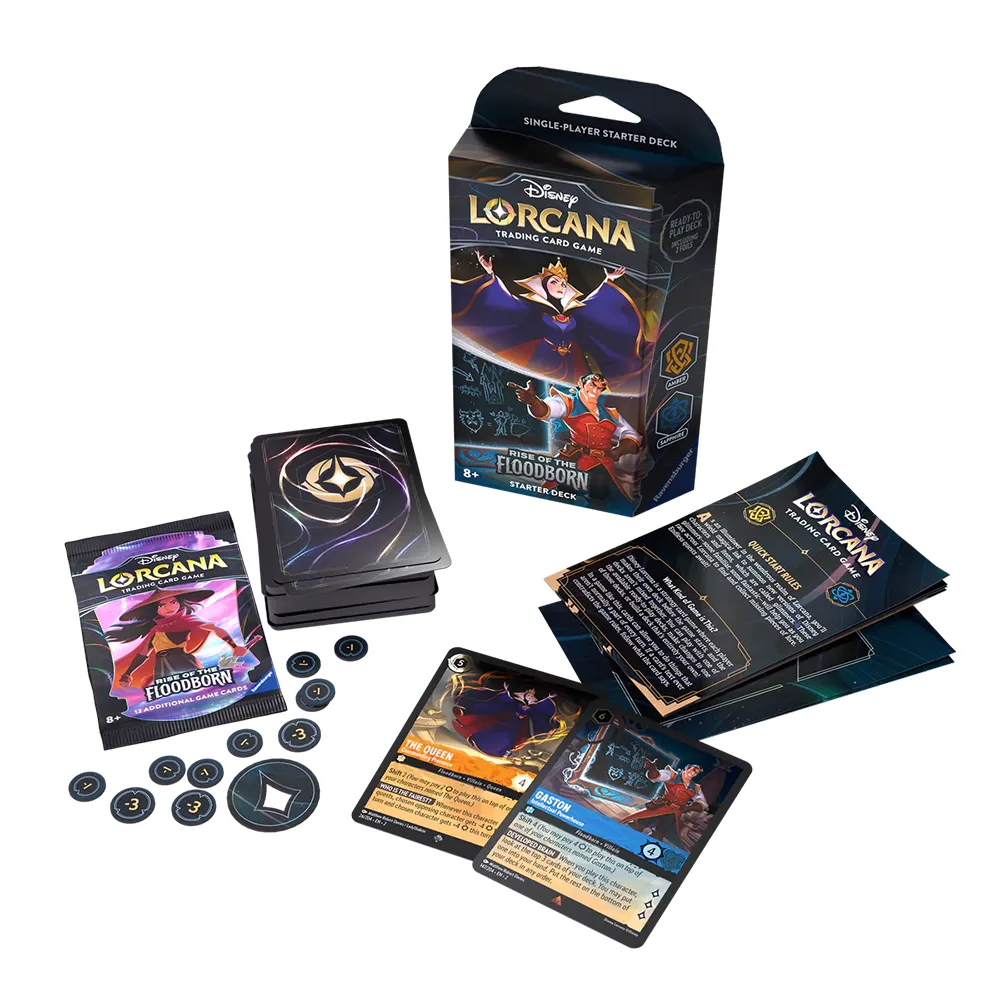 Lorcana Rise of The Floodborn Amber Sapphire Grimilde e Gaston Starter Deck ENG - Image 2