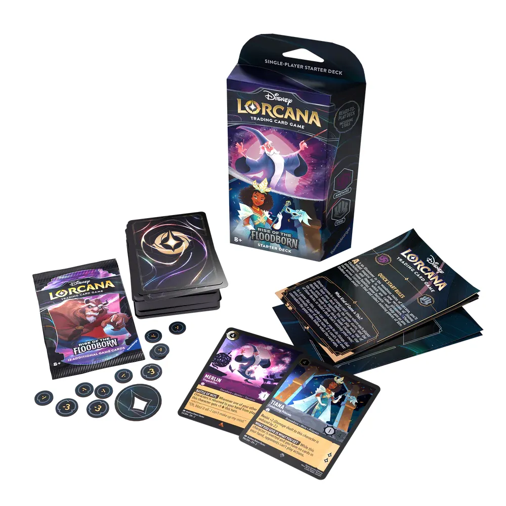 Lorcana Rise of The Floodborn Amethyst Steel Merlino e Tiana Starter Deck ENG - Image 2