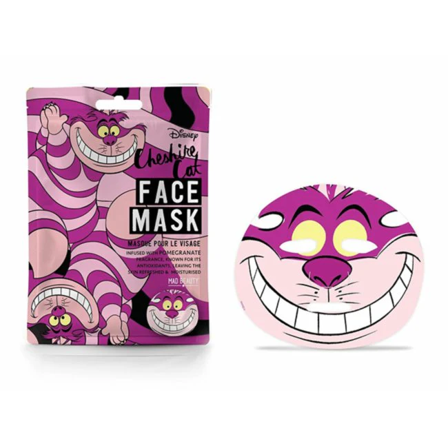 Maschera di bellezza per viso in tessuto Alice nel paese delle meraviglie Stregatto Mad Beauty