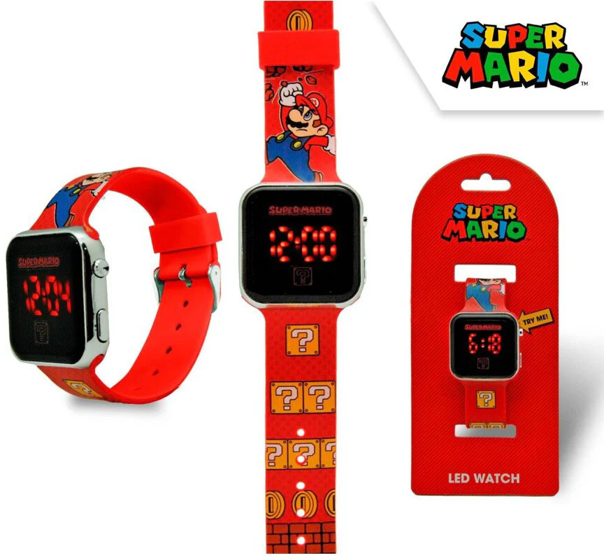Orologio da Polso Digitale LED Super Mario