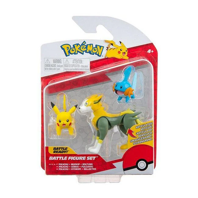 Pokemon Battle figure set Pikachu Mudkip Boltund