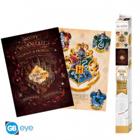 Poster pack 2 Harry Potter Casate Mappa del malandrino 52x38