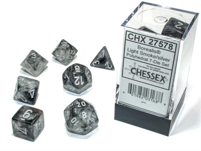 Set di Dadi Borealis Light Smoke/Silver Luminary