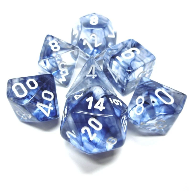 Set di Dadi Nebula Bianco Blu - Image 2