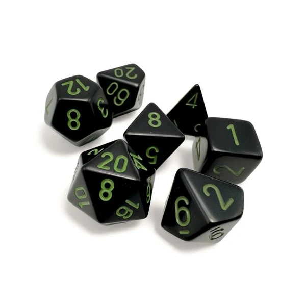 Set di Dadi Opachi Black Green