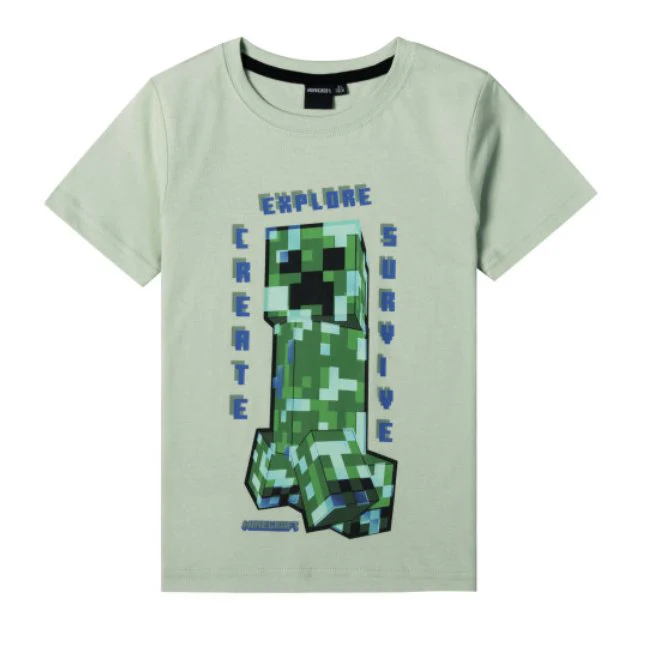 T-Shirt Bambini Creeper Explore Survive Minecraft