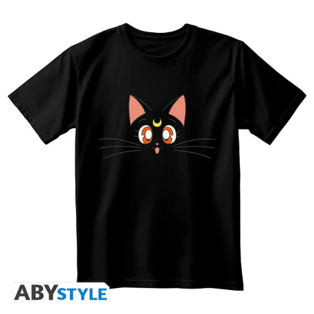 T-shirt Luna gatto Sailor Moon nera