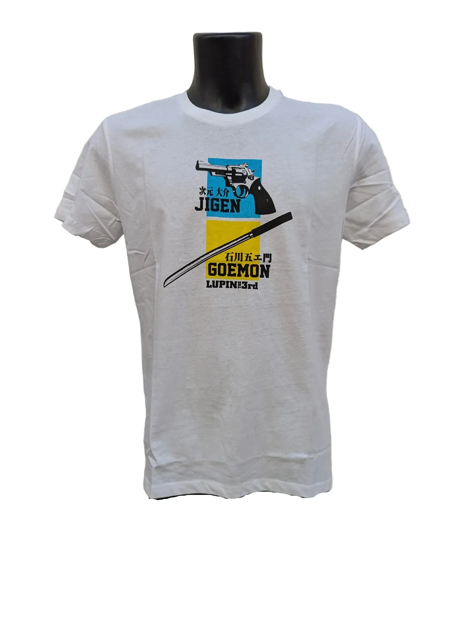 T-Shirt Lupin the 3rd Goemon e Jigen Bianca