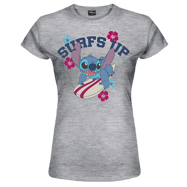 T-shirt Stitch Surfing Lilo e Stitch grigia