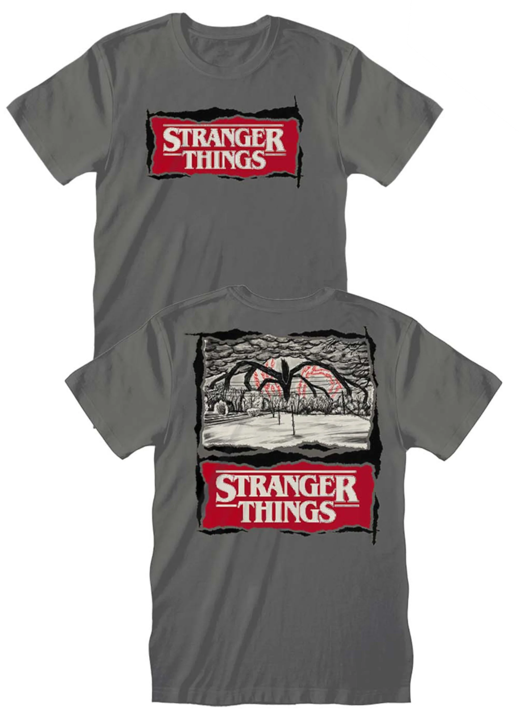T-Shirt Stranger Things Mind Flayer grigia