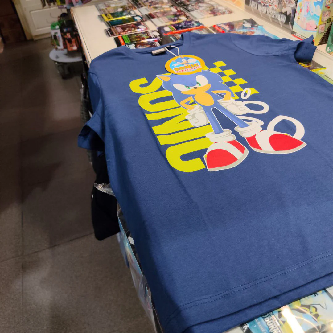 T-Shirt Sonic Blu scritta Gialla Taglia bambino - Image 2